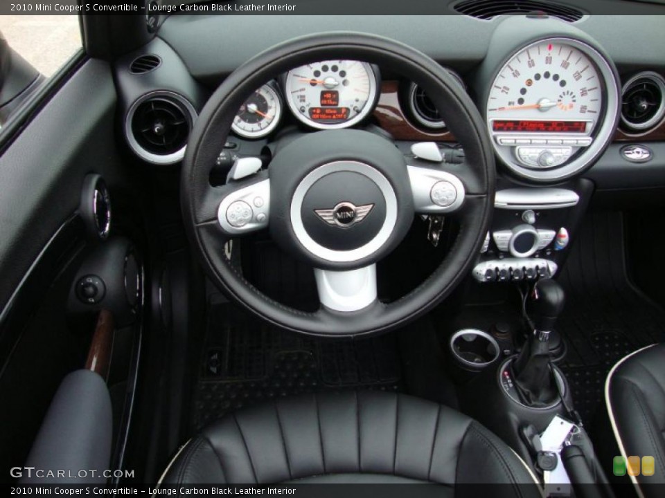Lounge Carbon Black Leather Interior Steering Wheel for the 2010 Mini Cooper S Convertible #38721343