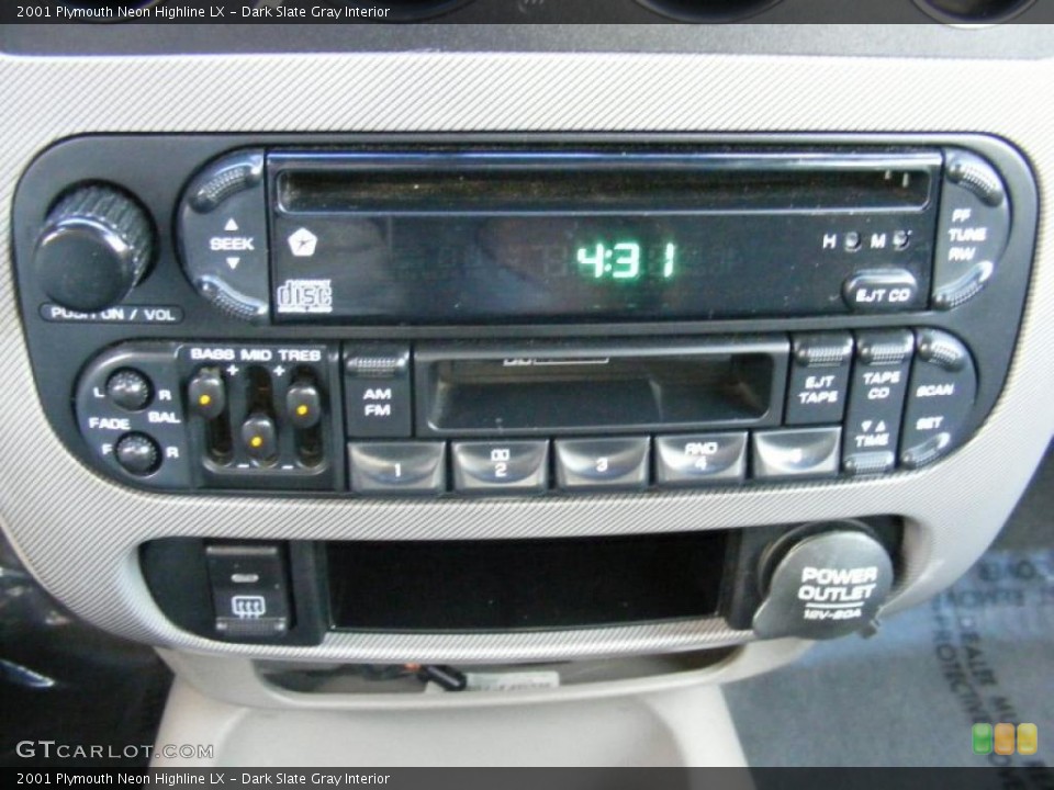 Dark Slate Gray Interior Controls for the 2001 Plymouth Neon Highline LX #38727383