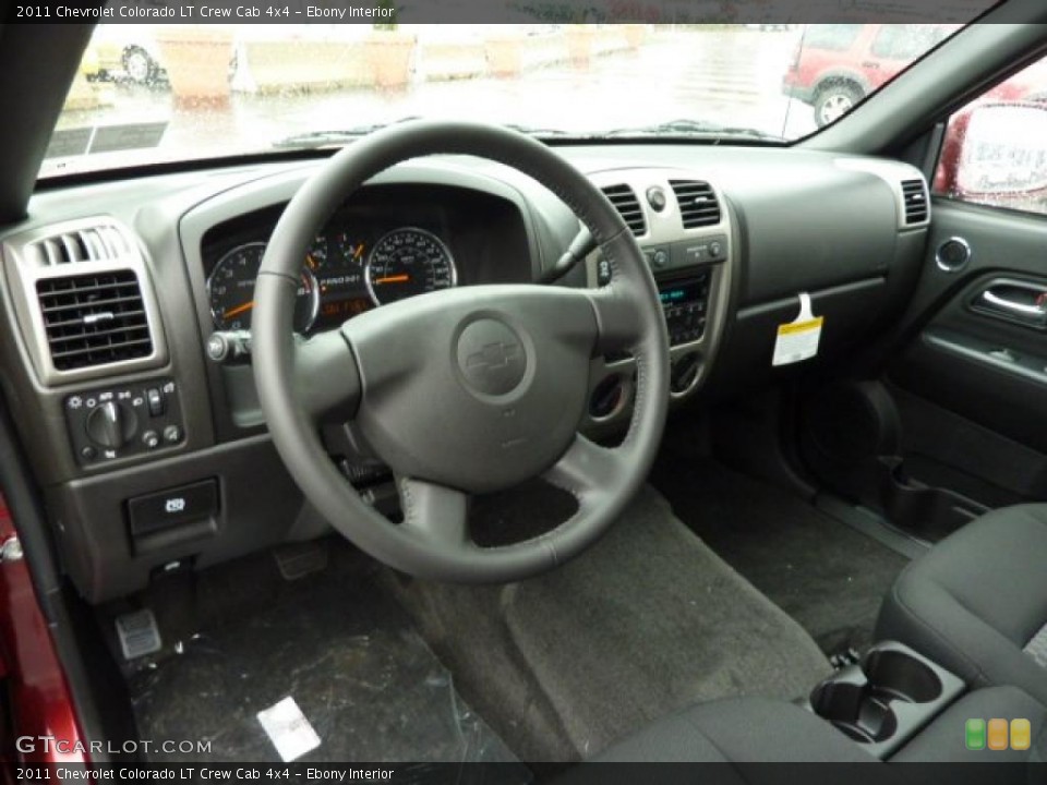 Ebony Interior Prime Interior for the 2011 Chevrolet Colorado LT Crew Cab 4x4 #38729735