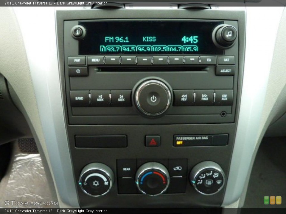Dark Gray/Light Gray Interior Controls for the 2011 Chevrolet Traverse LS #38730739
