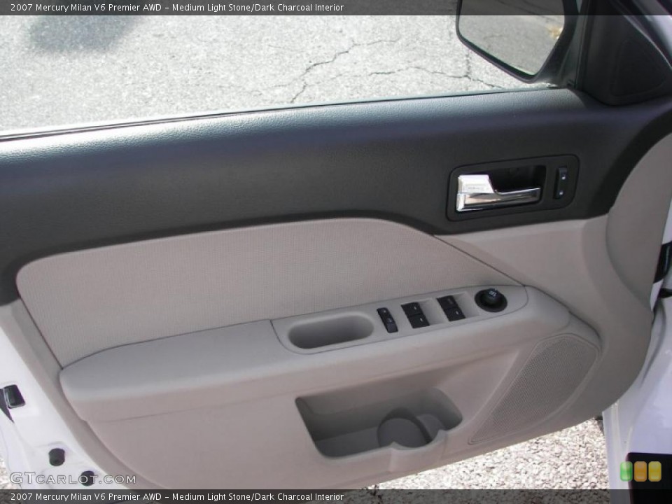 Medium Light Stone/Dark Charcoal Interior Door Panel for the 2007 Mercury Milan V6 Premier AWD #38736100