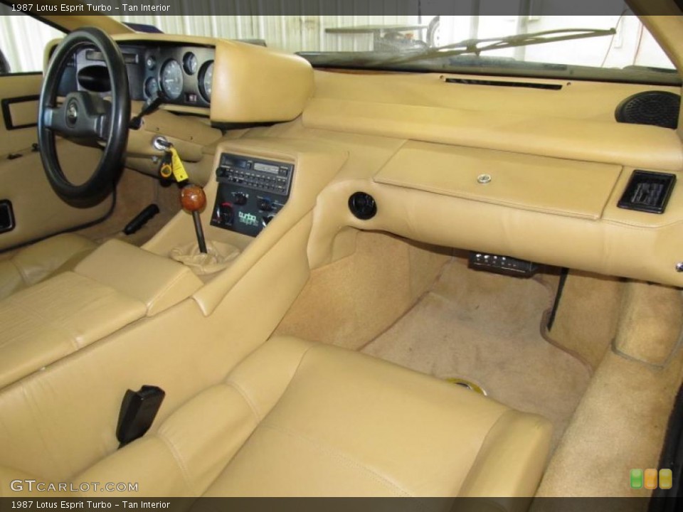Tan Interior Dashboard for the 1987 Lotus Esprit Turbo #38742384