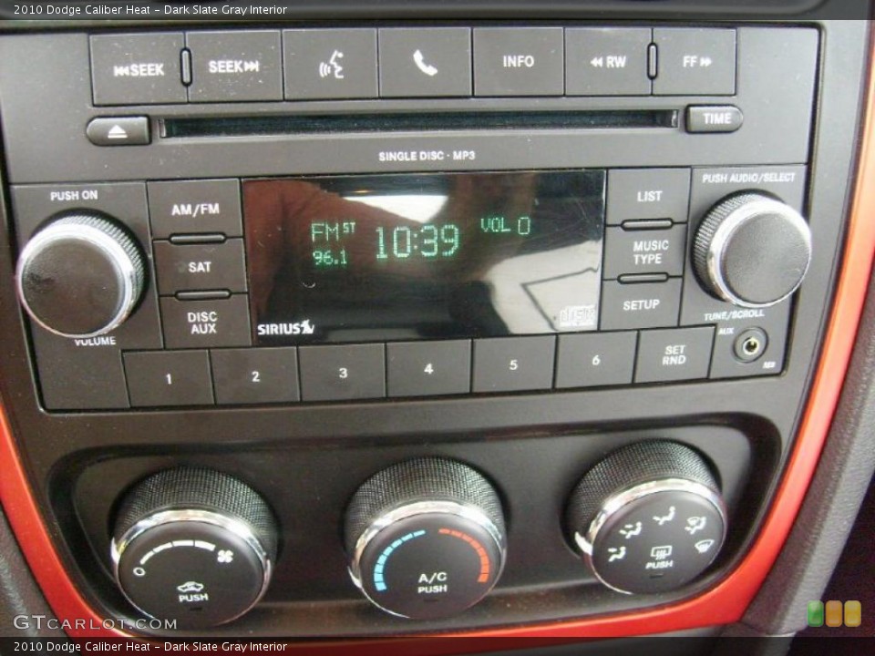 Dark Slate Gray Interior Controls for the 2010 Dodge Caliber Heat #38743176