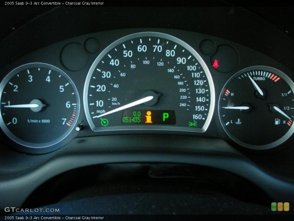 Charcoal Gray Interior Gauges for the 2005 Saab 9-3 Arc Convertible #38744132