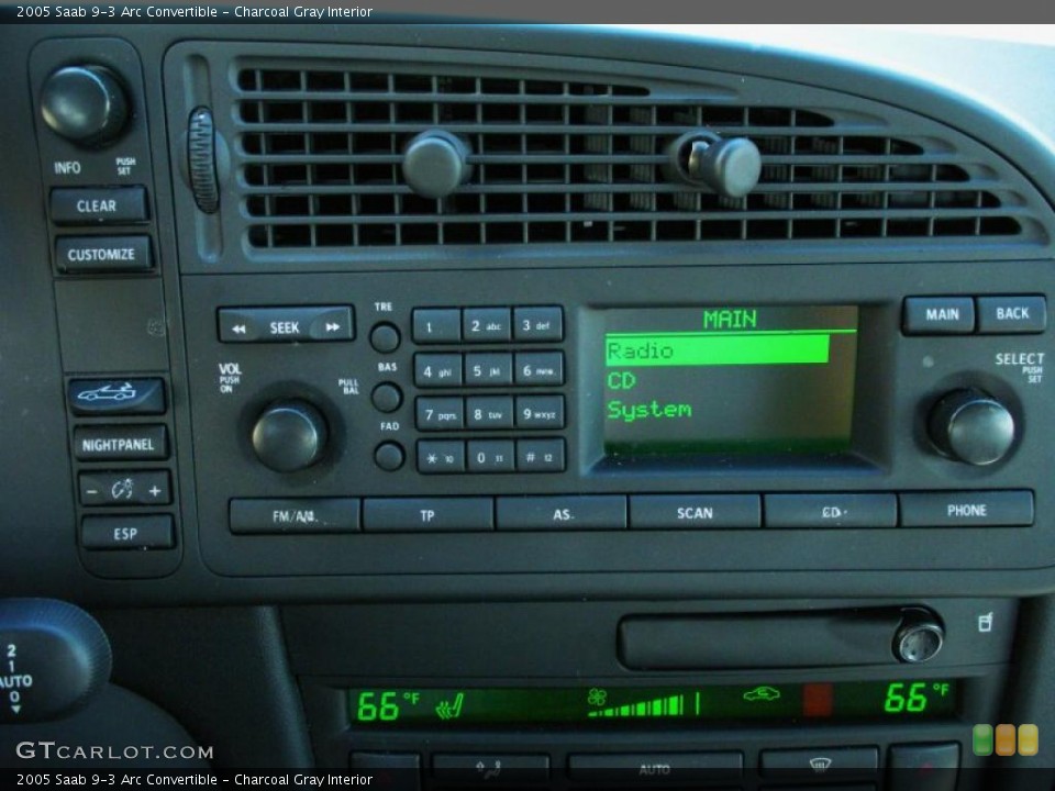 Charcoal Gray Interior Controls for the 2005 Saab 9-3 Arc Convertible #38744156