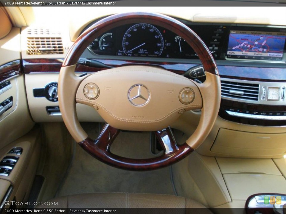Savanna/Cashmere Interior Steering Wheel for the 2009 Mercedes-Benz S 550 Sedan #38744980
