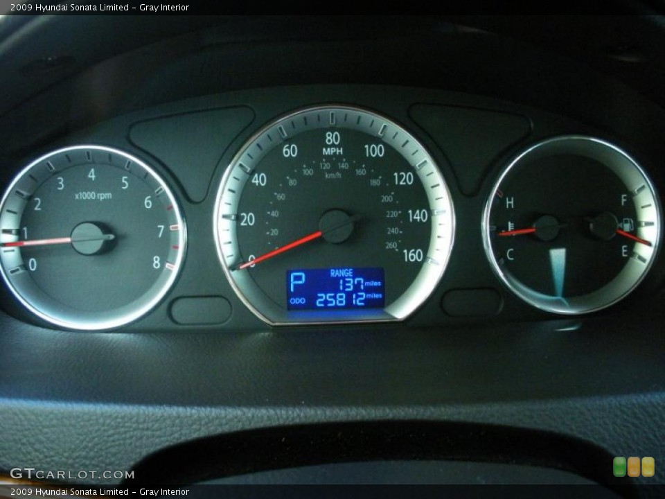 Gray Interior Gauges for the 2009 Hyundai Sonata Limited #38745496