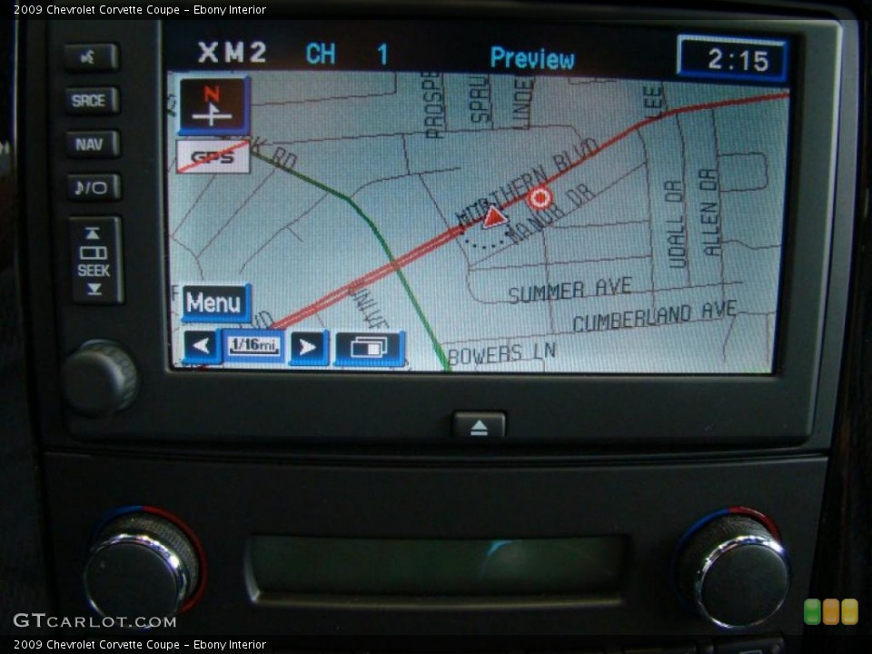 Ebony Interior Navigation for the 2009 Chevrolet Corvette Coupe #38749948