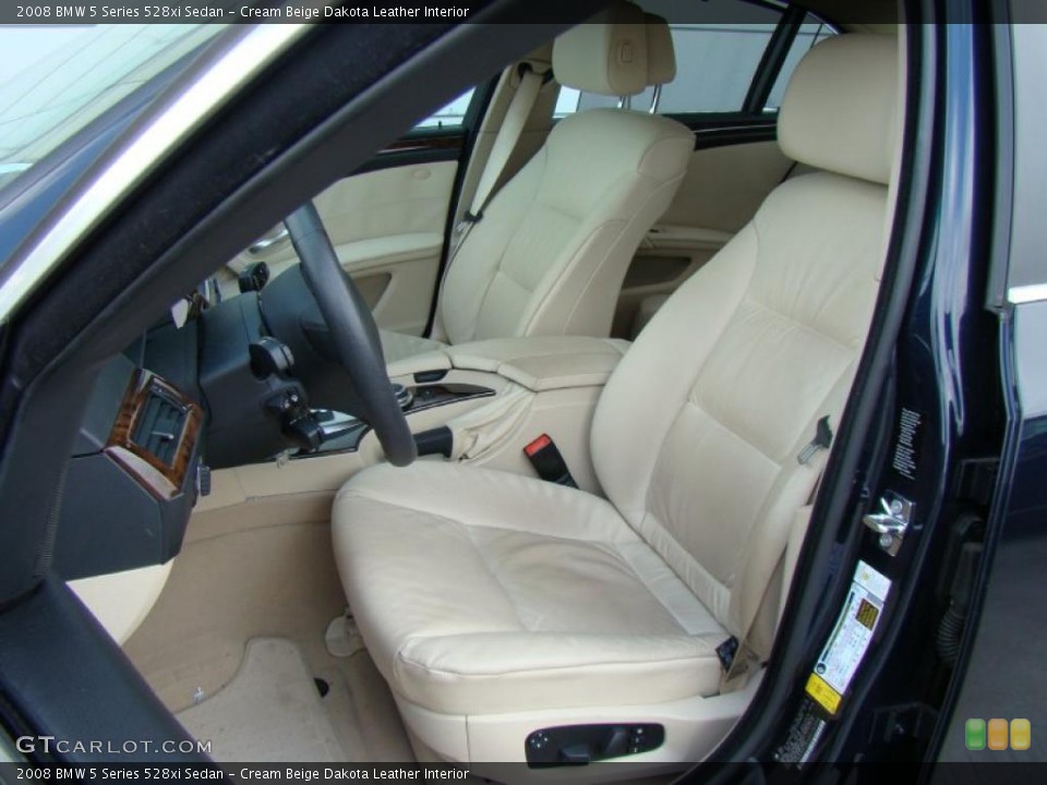 Cream Beige Dakota Leather Interior Photo for the 2008 BMW 5 Series 528xi Sedan #38750704
