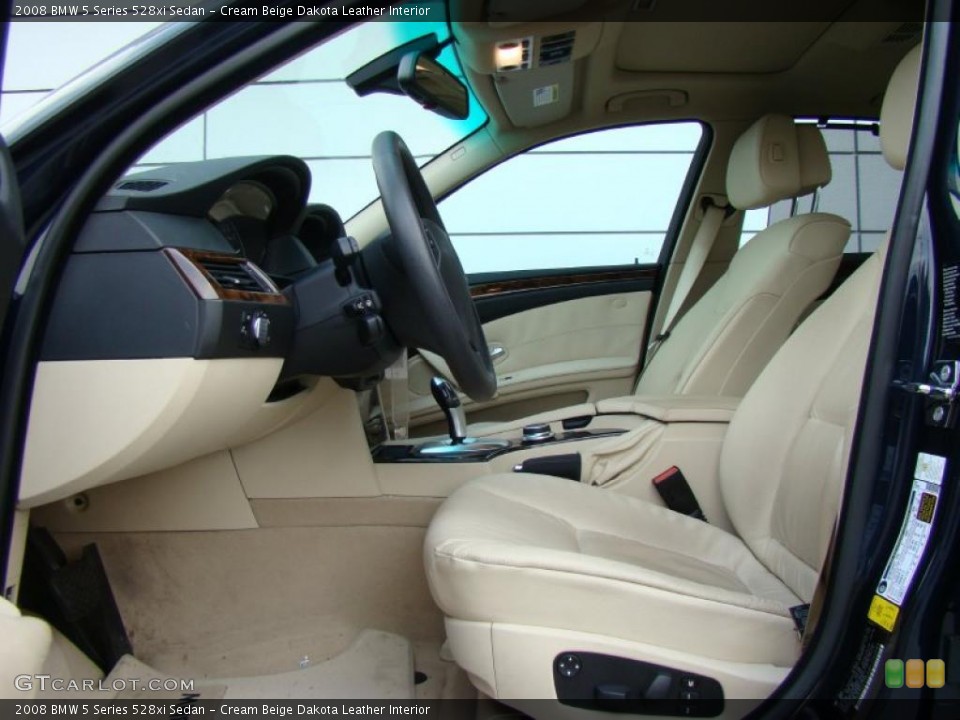 Cream Beige Dakota Leather Interior Photo for the 2008 BMW 5 Series 528xi Sedan #38750720
