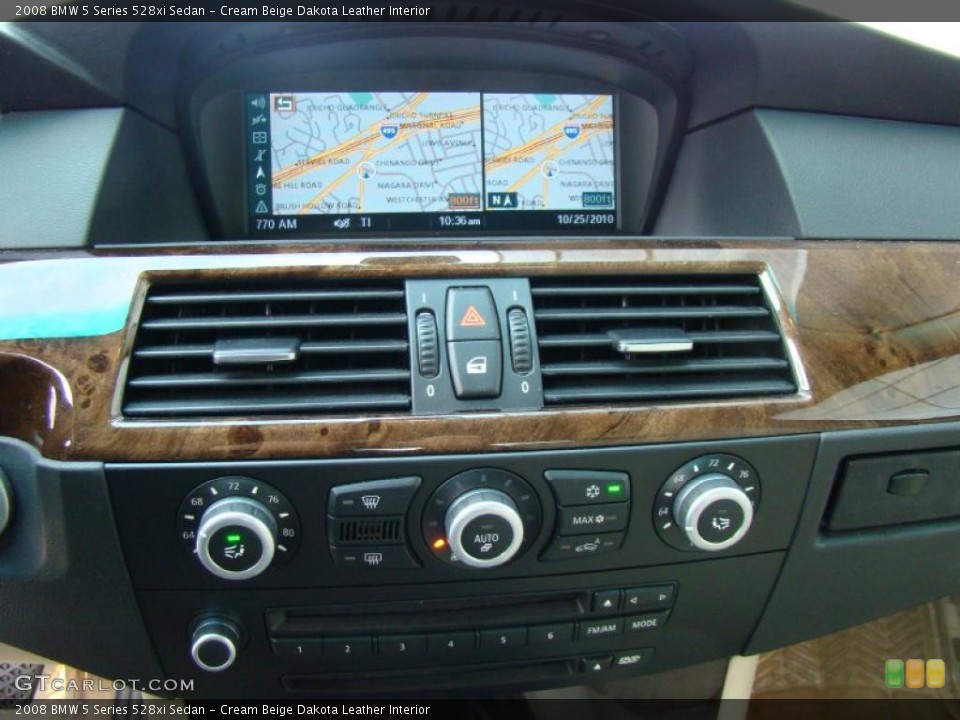 Cream Beige Dakota Leather Interior Controls for the 2008 BMW 5 Series 528xi Sedan #38750788