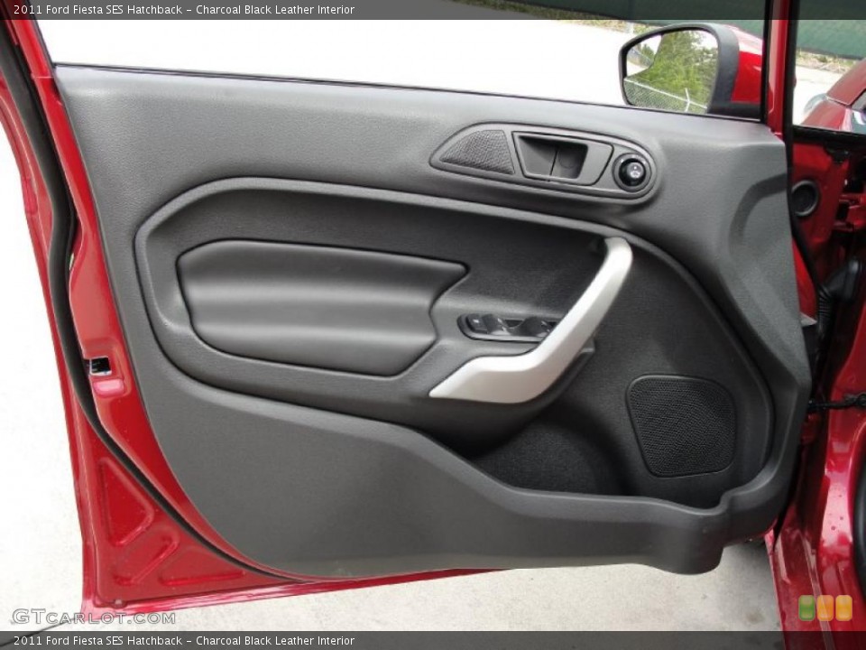 Charcoal Black Leather Interior Door Panel for the 2011 Ford Fiesta SES Hatchback #38751116