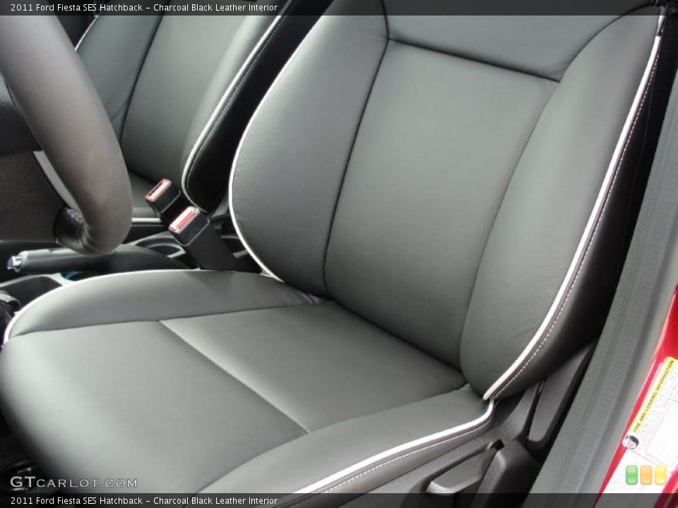 Charcoal Black Leather Interior Photo for the 2011 Ford Fiesta SES Hatchback #38751152
