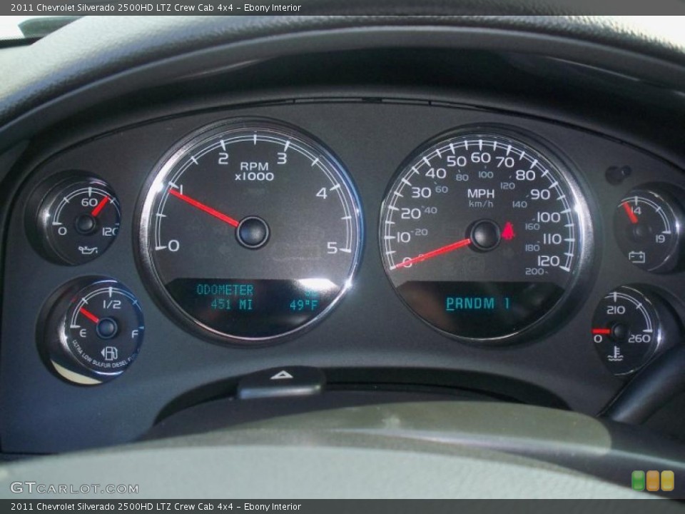 Ebony Interior Gauges for the 2011 Chevrolet Silverado 2500HD LTZ Crew Cab 4x4 #38754768