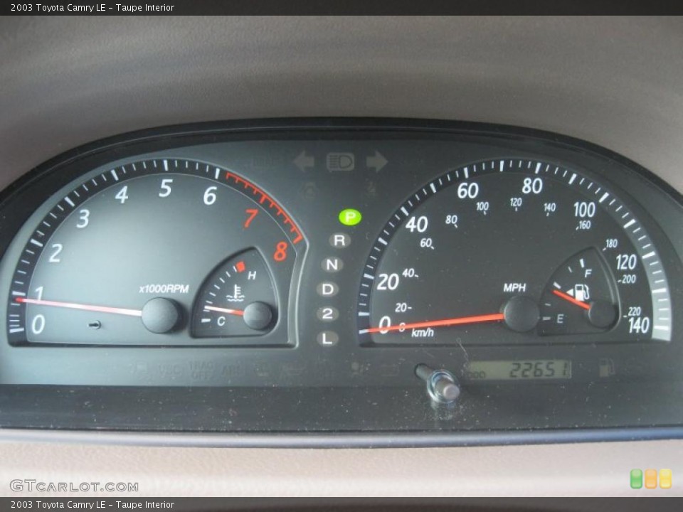 Taupe Interior Gauges for the 2003 Toyota Camry LE #38756716