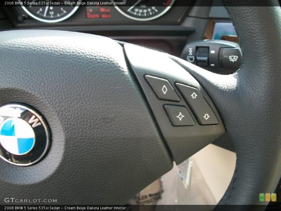 Cream Beige Dakota Leather Interior Controls for the 2008 BMW 5 Series 535xi Sedan #38762092
