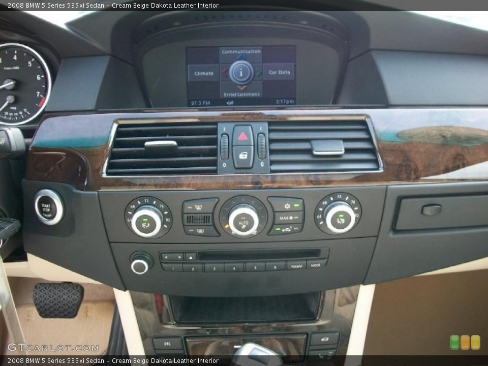 Cream Beige Dakota Leather Interior Controls for the 2008 BMW 5 Series 535xi Sedan #38762120