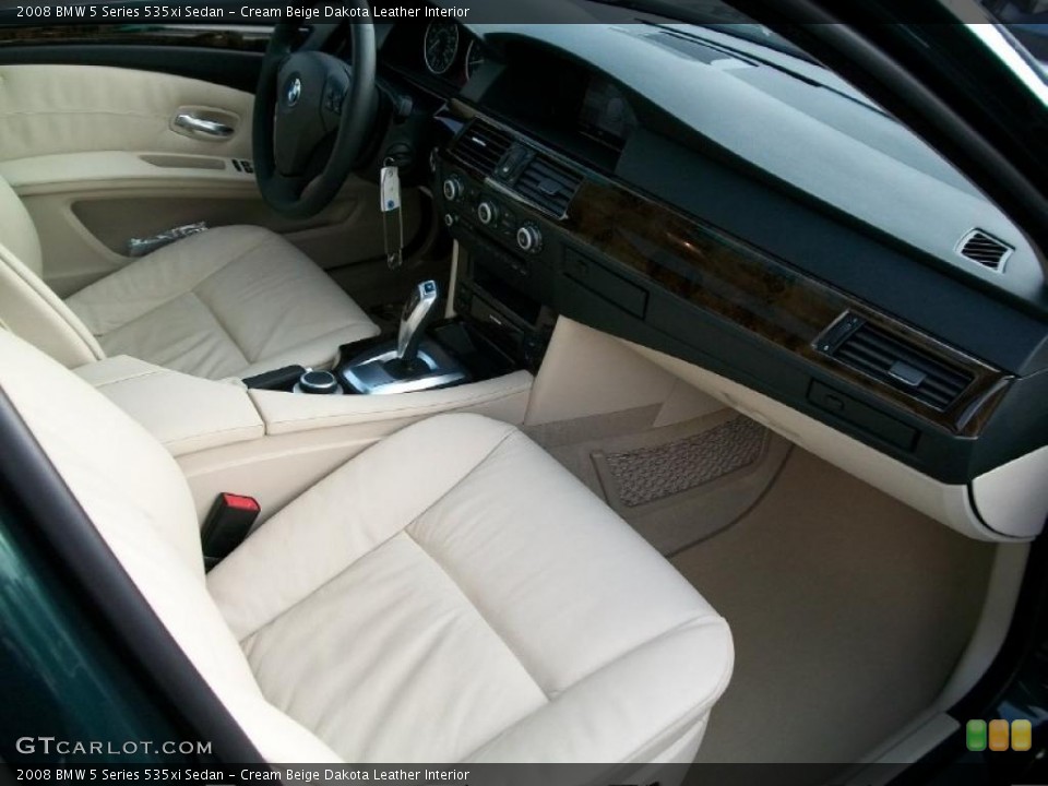 Cream Beige Dakota Leather Interior Dashboard for the 2008 BMW 5 Series 535xi Sedan #38762240