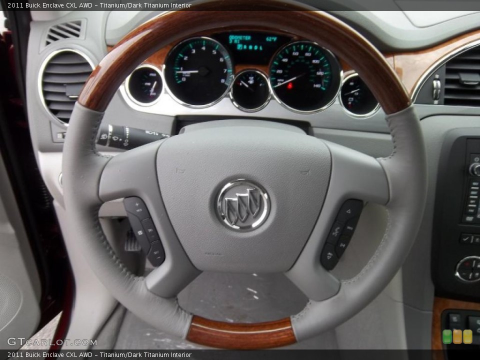 Titanium/Dark Titanium Interior Steering Wheel for the 2011 Buick Enclave CXL AWD #38767883