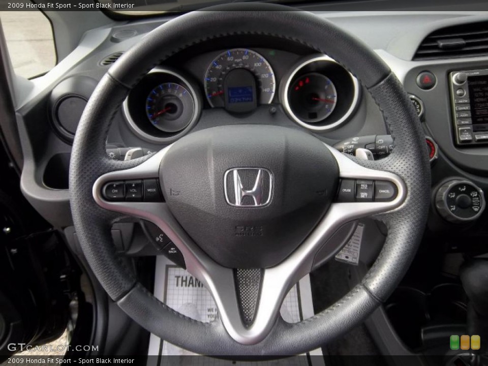 Sport Black Interior Steering Wheel for the 2009 Honda Fit Sport #38771810