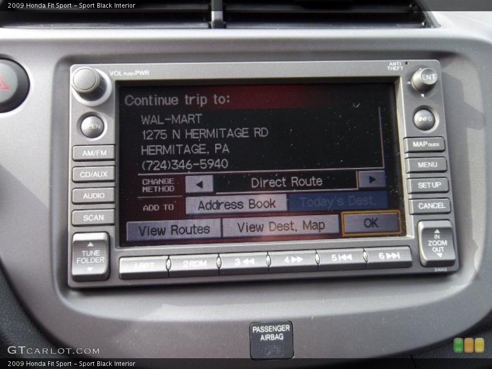 Sport Black Interior Navigation for the 2009 Honda Fit Sport #38771838