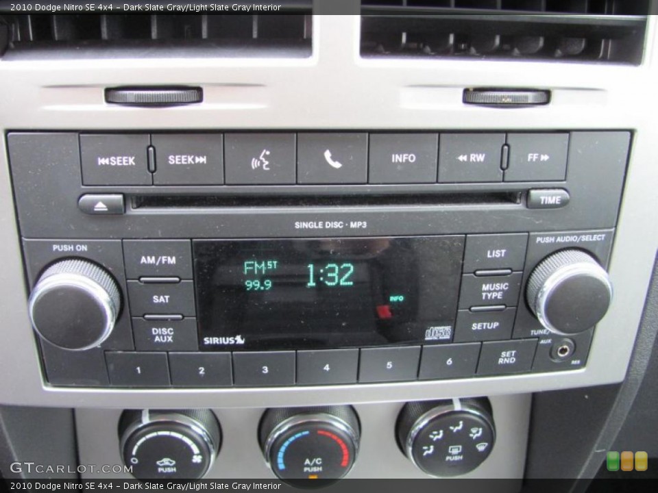 Dark Slate Gray/Light Slate Gray Interior Controls for the 2010 Dodge Nitro SE 4x4 #38772558