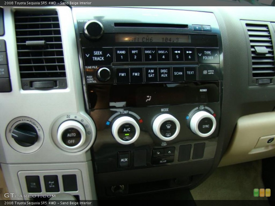 Sand Beige Interior Controls for the 2008 Toyota Sequoia SR5 4WD #38772618