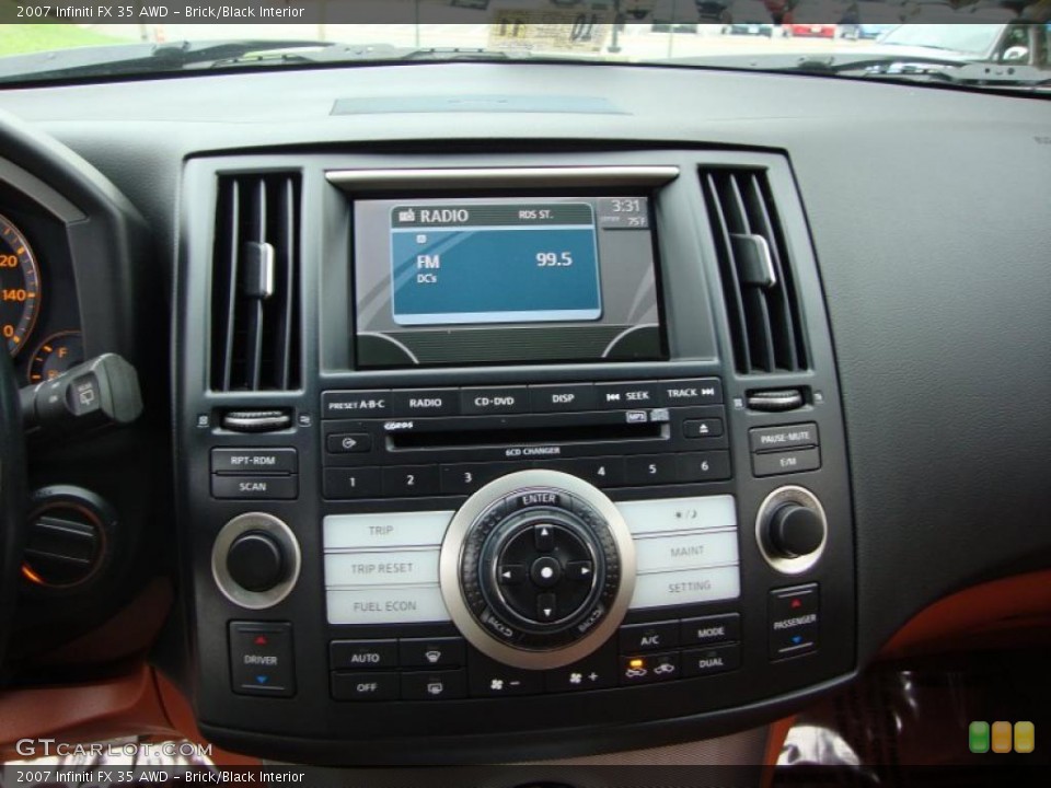 Brick/Black Interior Controls for the 2007 Infiniti FX 35 AWD #38774671