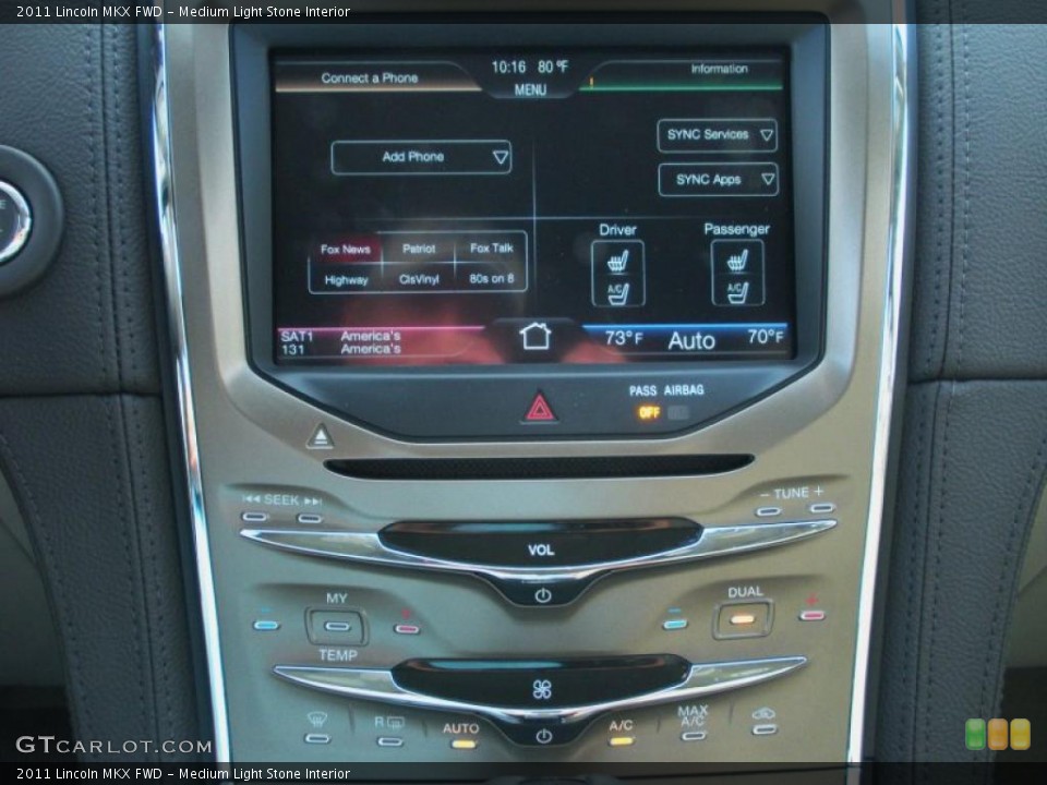 Medium Light Stone Interior Controls for the 2011 Lincoln MKX FWD #38776311