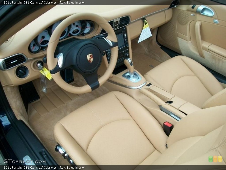 Sand Beige Interior Prime Interior for the 2011 Porsche 911 Carrera S Cabriolet #38780484
