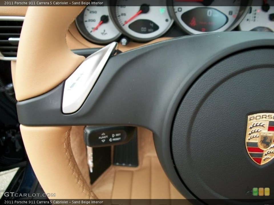Sand Beige Interior Controls for the 2011 Porsche 911 Carrera S Cabriolet #38780560
