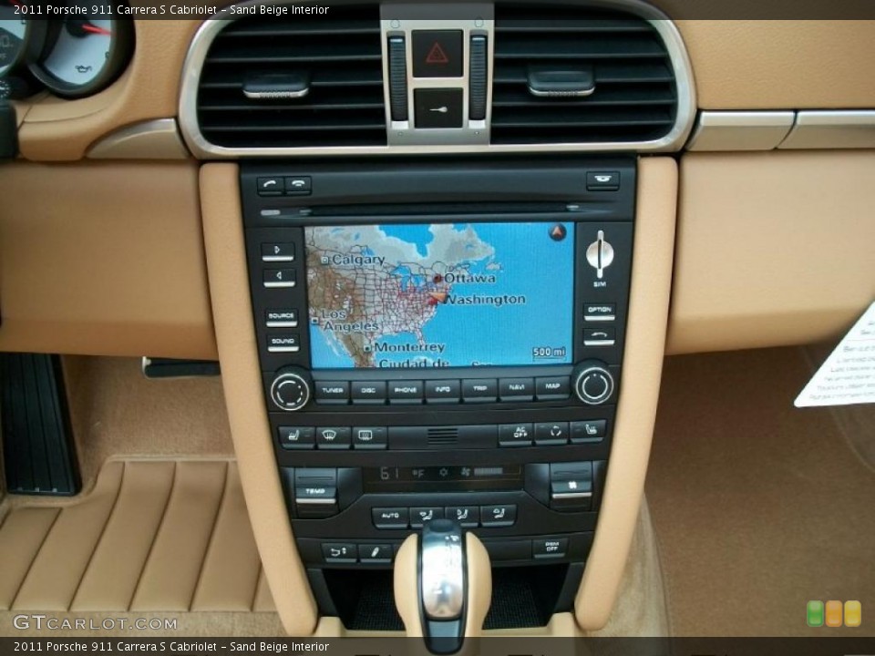 Sand Beige Interior Navigation for the 2011 Porsche 911 Carrera S Cabriolet #38780600