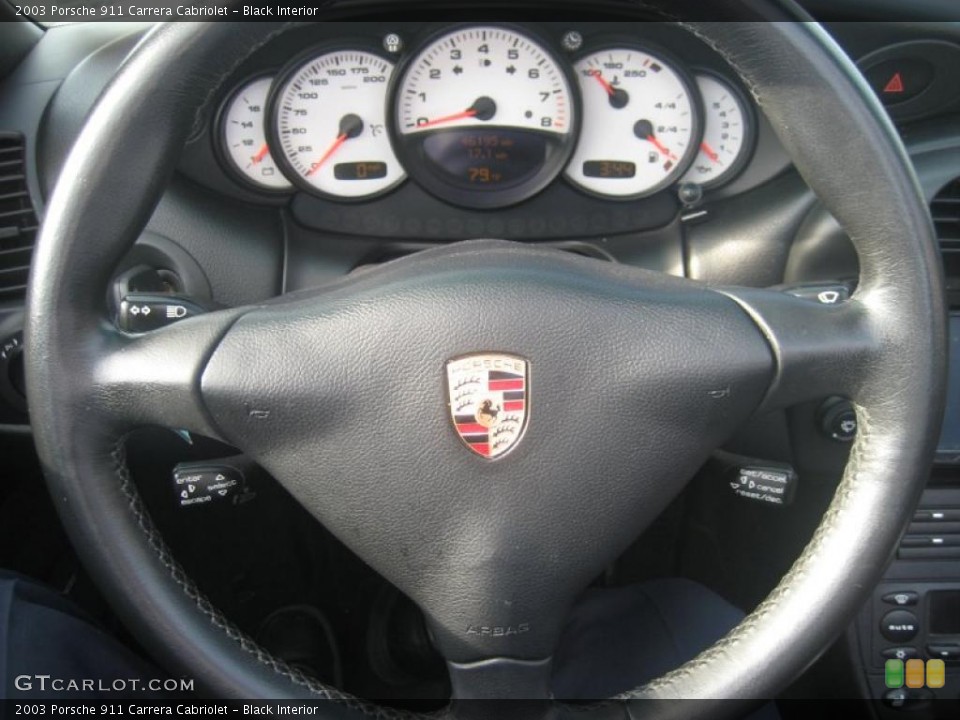 Black Interior Steering Wheel for the 2003 Porsche 911 Carrera Cabriolet #38781385
