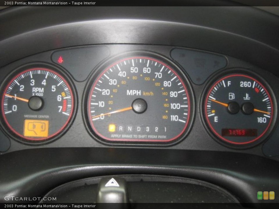Taupe Interior Gauges for the 2003 Pontiac Montana MontanaVision #38791234