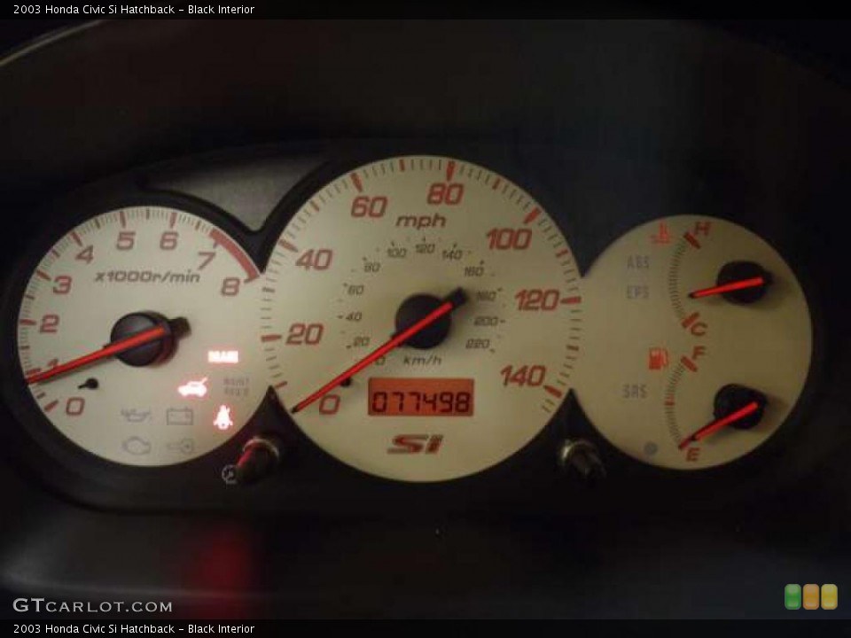 Black Interior Gauges for the 2003 Honda Civic Si Hatchback #38797839