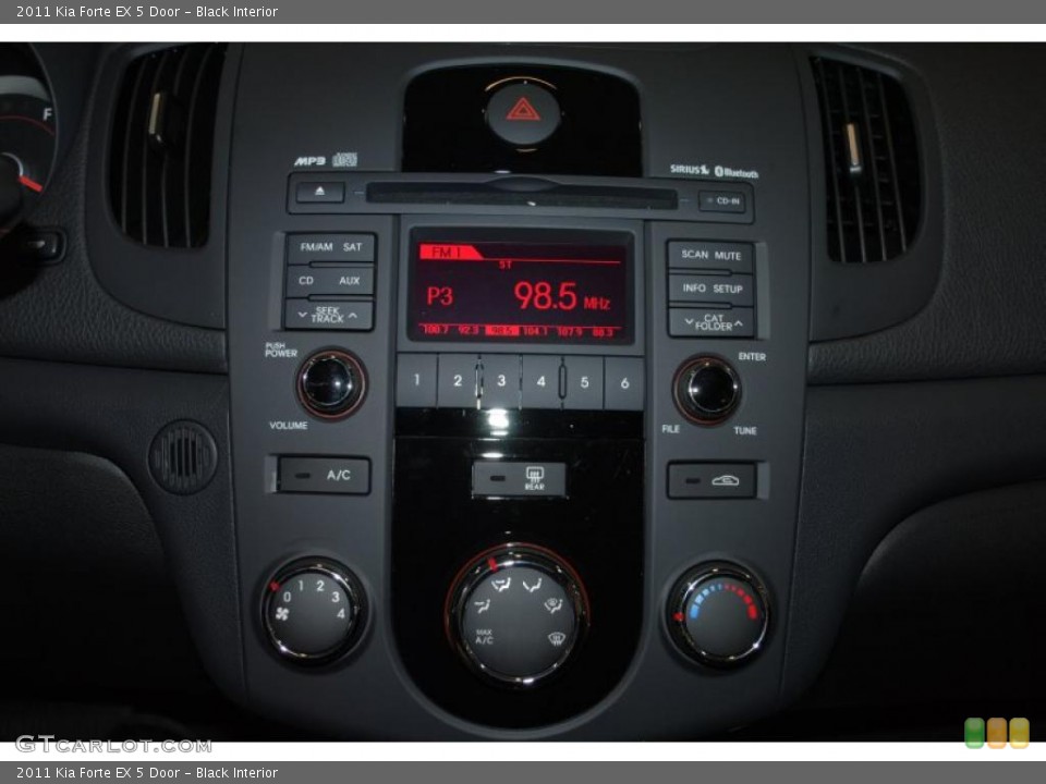 Black Interior Controls for the 2011 Kia Forte EX 5 Door #38814740