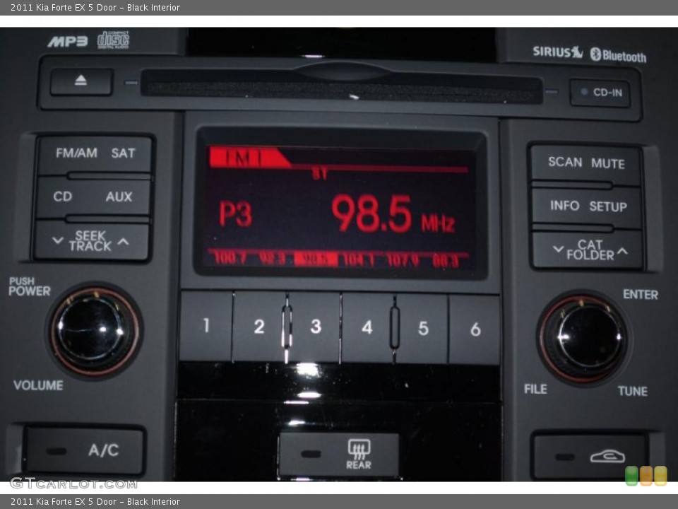 Black Interior Controls for the 2011 Kia Forte EX 5 Door #38814756