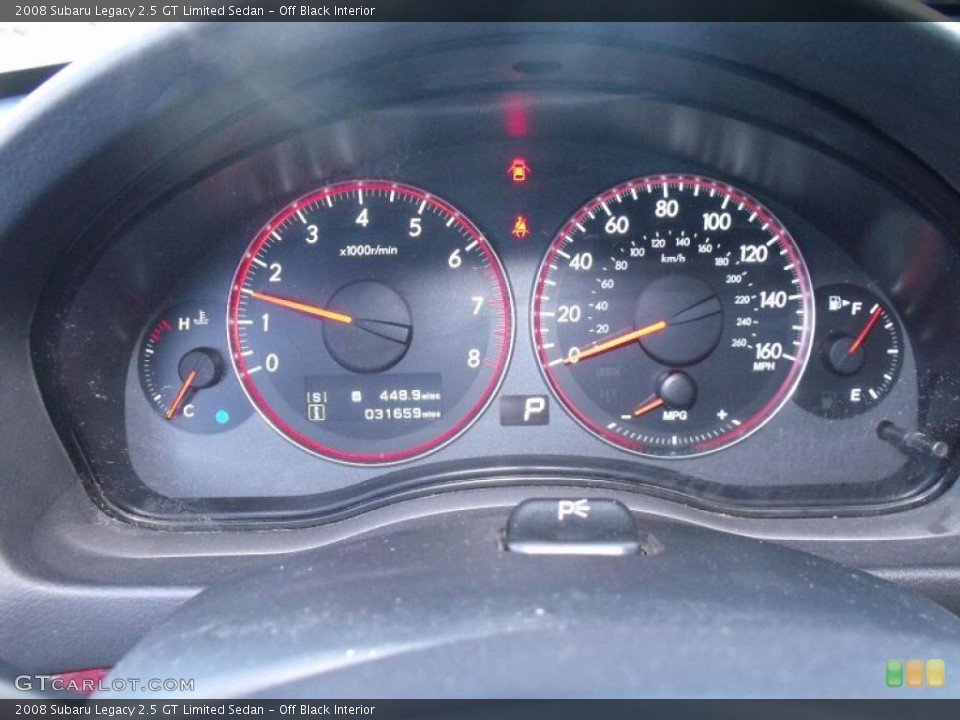 Off Black Interior Gauges for the 2008 Subaru Legacy 2.5 GT Limited Sedan #38820024