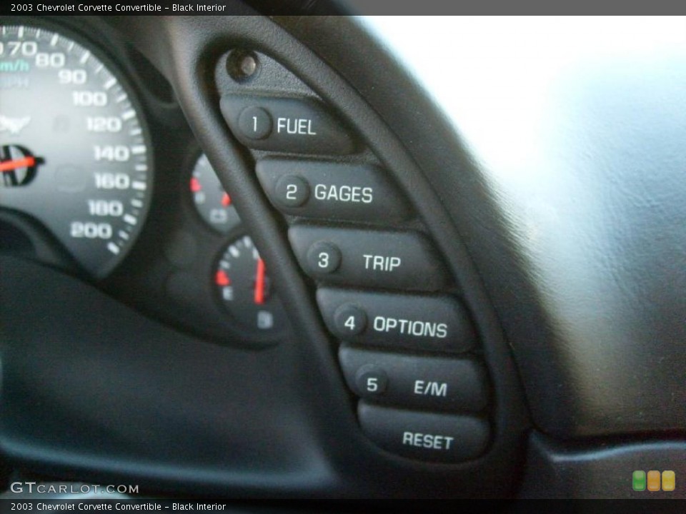 Black Interior Controls for the 2003 Chevrolet Corvette Convertible #38820052