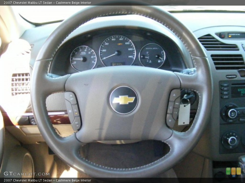 Cashmere Beige Interior Steering Wheel for the 2007 Chevrolet Malibu LT Sedan #38829492