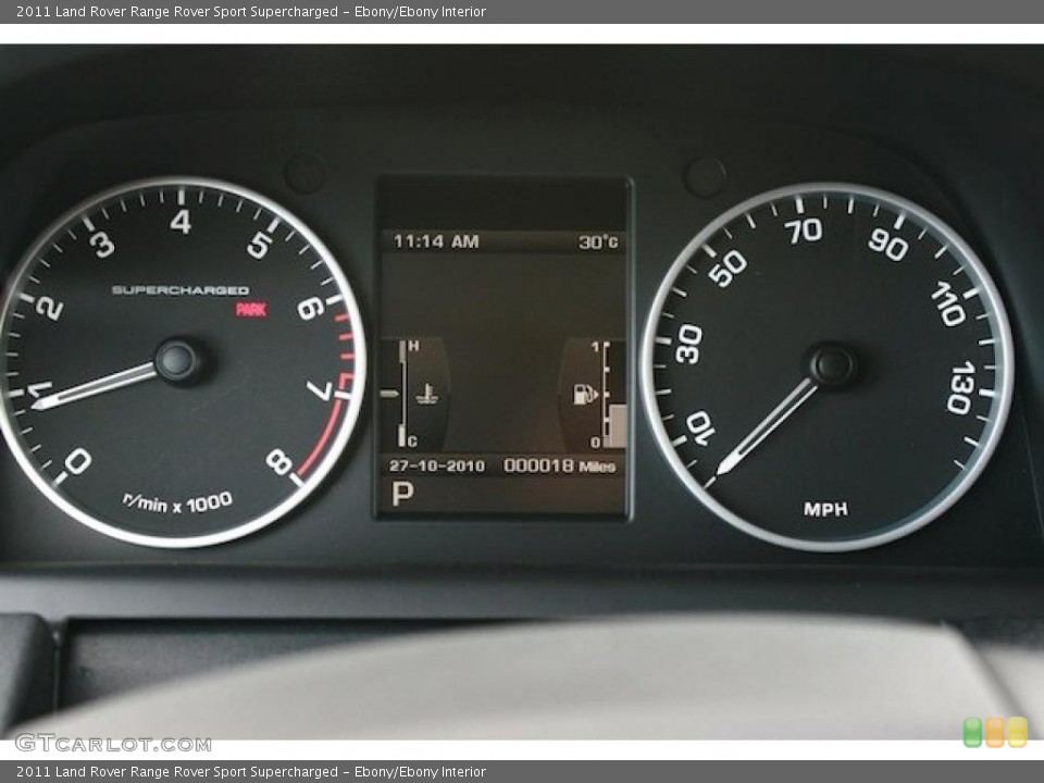 Ebony/Ebony Interior Gauges for the 2011 Land Rover Range Rover Sport Supercharged #38835788