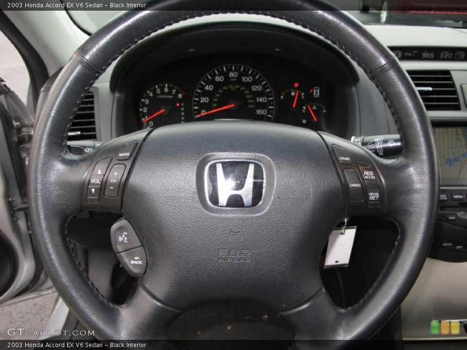 Black Interior Steering Wheel for the 2003 Honda Accord EX V6 Sedan #38837396