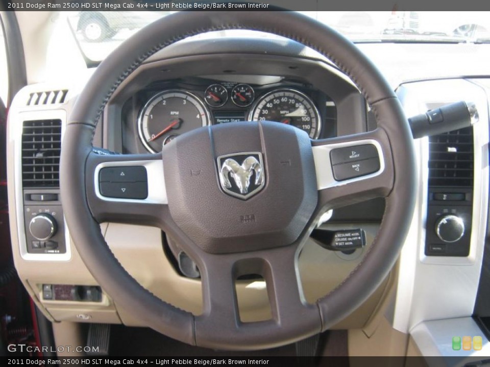 Light Pebble Beige/Bark Brown Interior Steering Wheel for the 2011 Dodge Ram 2500 HD SLT Mega Cab 4x4 #38840900