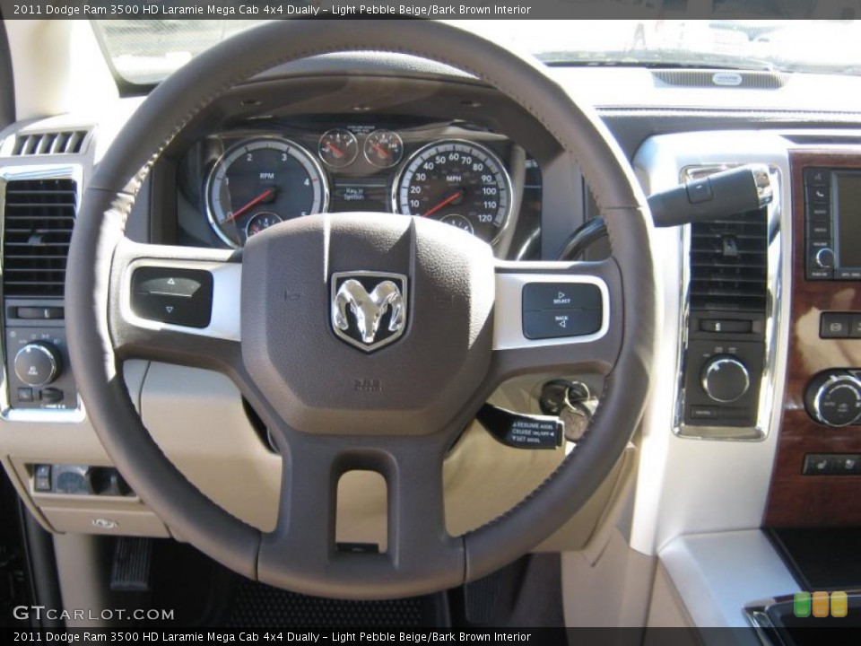 Light Pebble Beige/Bark Brown Interior Steering Wheel for the 2011 Dodge Ram 3500 HD Laramie Mega Cab 4x4 Dually #38841376