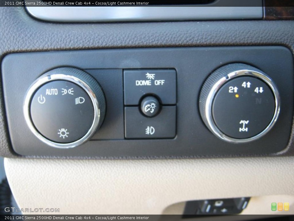 Cocoa/Light Cashmere Interior Controls for the 2011 GMC Sierra 2500HD Denali Crew Cab 4x4 #38842328