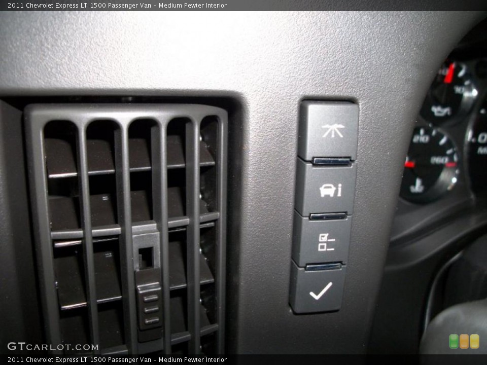 Medium Pewter Interior Controls for the 2011 Chevrolet Express LT 1500 Passenger Van #38852548