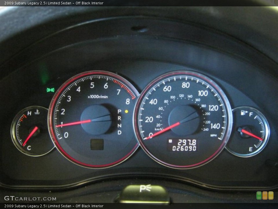 Off Black Interior Gauges for the 2009 Subaru Legacy 2.5i Limited Sedan #38857340