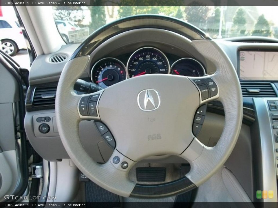 Taupe Interior Steering Wheel for the 2009 Acura RL 3.7 AWD Sedan #38862888