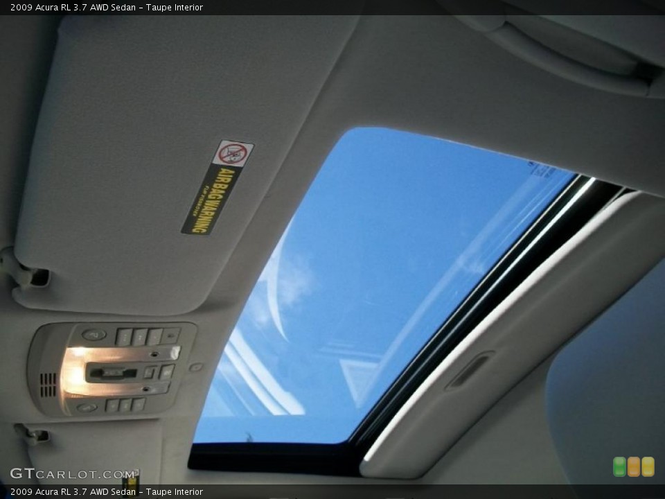 Taupe Interior Sunroof for the 2009 Acura RL 3.7 AWD Sedan #38862980