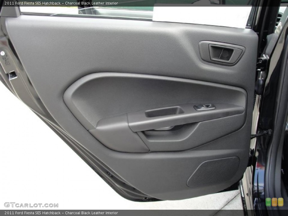 Charcoal Black Leather Interior Door Panel for the 2011 Ford Fiesta SES Hatchback #38875208
